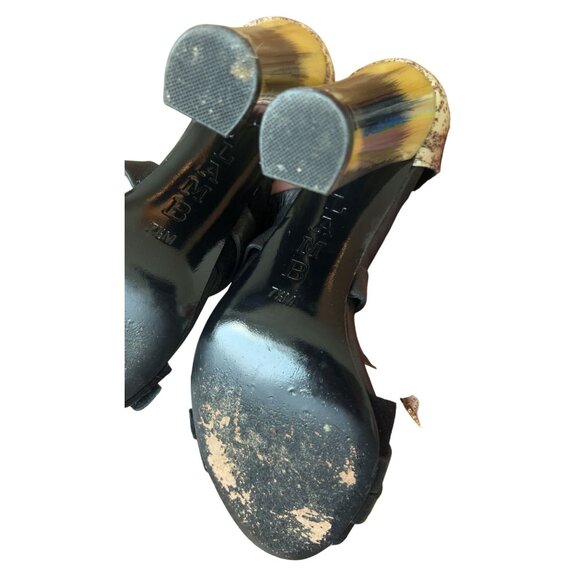 L.A.M.B. Gwen Stefani Korry Black Leather and Calf Hair heels Size 7.5‎ - Picture 7 of 11